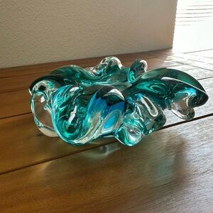 Vintage Murano Sommerso Glass Bowl | 1960s Handblown Italian Art Glass Decor